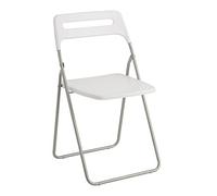 Baroni Home Sedia Pieghevole Salvaspazio, Sedia da Pranzo per Interno ed Esterno con Struttura in Acciaio, 42x38x78 cm (1 Pezzo, Bianco)