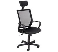 Baroni Home Sedie Ergonomica da Ufficio Nera in Acciaio e Soft Foam con Poggiatesta, Ruote Girevoli, Braccioli, Altezza e Inclinazione Regolabile, Facile da Montare e Spostare, 56x49x122 cm