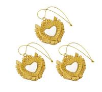 Baroni Home Set 3 Pendenti Sacro Cuore Ex Voto in Resina Oro e Bianco, Ciondolo Decorativo, Addobbo Natalizio Decorazione Albero di Natale, Idea Regalo Originale 5x5x1 cm