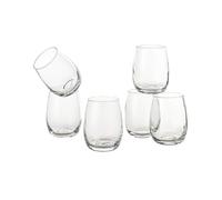 Baroni Home Set 6 pz di Bicchieri in Vetro Decorati con Rifiniture in Rilievo 30 CL, Bicchieri Eleganti Lavabili in Lavastoviglie, 8x8x10 cm, Tulipano