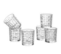 Baroni Home Set 6 pz di Bicchieri in Vetro Decorati con Rifiniture in Rilievo 30 CL, Bicchieri Eleganti Lavabili in Lavastoviglie, 8x8x10 cm, Intreccio