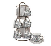 Baroni Home Set da 6 Tazzine Decorate Linea Noto, 15x13x29 cm