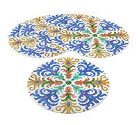 Baroni Home Set di 6 Tovagliette Americane in PVC Colorate, Tovaglietta Americana per Colazione Antiscivolo e Facile da Lavare, Tovaglia Colazione Pranzo Cena, 38x38 cm, Capri