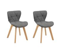 Baroni Home Set Sedie da Pranzo o Ufficio con Gambe in Legno, Sedia Ergonomica con Schienale e Cuscino Imbottito, 42x42x74 cm, Grigio, 2 Pezzi