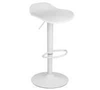 Baroni Home Sgabello Girevole con Altezza Regolabile, Fondo Antigraffio e Poggia Piedi, Per Cucina, Ristorante e Bar, Leggero e Montaggio Facile, 40x40x64-86 cm, 1 Pezzo, Bianco