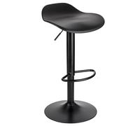 Baroni Home Sgabello Girevole con Altezza Regolabile, Fondo Antigraffio e Poggia Piedi, Per Cucina, Ristorante e Bar, Leggero e Montaggio Facile, 40x40x64-86 cm, 1 Pezzo, Nero