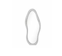 Baroni Home Specchio da Parete Design con Cornice Ondulata in Plastica Grigio, Specchio Decorativo Moderno per Soggiorno, Bagno, Camera e Ingresso, 33,5x75 cm Piccolo