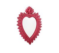 Baroni Home Specchio Ex Voto Cuore Sacro con Raggi in Resina Rosso, Decorazione da Parete con Gancio, Specchio da Parete, Ingresso, Soggiorno, Camera da Letto 30x3x38 cm