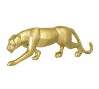 Baroni Home Statuetta Decorativa in Resina, Decorazione per la casa, Statuetta Animale, Design Moderno per Casa e Ufficio, Idea Regalo, Color oro, 24x5x7 cm (Leopardo)