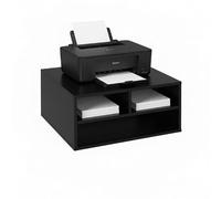Baroni Home Supporto per Stampante con 3 Scomparti, Organizer per Carta A4 e A3 per Scrivania e Ufficio, Struttura in MDF Resistente, Facile da Montare, 37x47x21 cm, Nero
