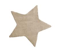 Baroni Home Tappeto a Pelo Lungo, Tappeto per Bambini Morbido, Tappeto Bambini Cameretta, Tappeto in Pelliccia Ecologica Morbido, Stella Beige, 90X90 cm
