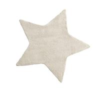 Baroni Home Tappeto a pelo lungo, Tappeto per bambini morbido, Tappeto Bambini Cameretta, Tappeto in Pelliccia Ecologica Morbido, Stella Natural, 90x90 cm