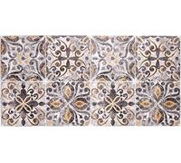 Baroni Home Tappeto Cucina Antiscivolo in Vinile, Passatoia Lavabile Resistente Maioliche Tortora, 120x60 cm