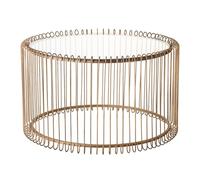Baroni Home Tavolino Cilindrico Basso da Caffè con Ripiano in Vetro e Struttura in Metallo Oro, Tavolino da Salotto e Camera da Letto, Piccolo Tavolo Elegante, 35,5x60 cm