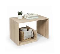Baroni Home Tavolino da Caffè Moderno da Salotto, Tavolino Laterale per Divano, Design Minimal per Soggiorno e Camera, 36x38x59 cm (Naturale)