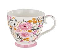 Baroni Home Tazza in Ceramica per Colazione, Tazza Mug da The, Tazza Regalo per caffé 14X11X10 cm, 45 cl Fiori