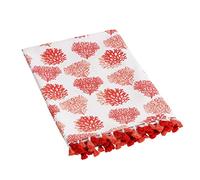 Baroni Home Telo Mare e Pareo con Nappe Colorate 80% Cotone 20% Poliestere, Telo Hammam Multiuso per Spiaggia, Yoga e Piscina Super Assorbente, Asciugatura Rapida, Coralli Rossi 170x90 cm