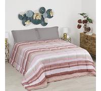 Baroni Home Trapunta Invernale in Ecopiuma, Piumone 350 gr/mq caldo e morbido, Anallergica, Antiacaro e Traspirante, Righe Rosa, Matrimoniale 260x260 cm