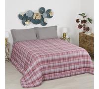 Baroni Home Trapunta Invernale in Ecopiuma, Piumone 350 gr/mq caldo e morbido, Anallergica, Antiacaro e Traspirante, Pied de Poule Rosa, Matrimoniale 260x260 cm