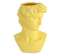 Baroni Home Vaso in Ceramica Testa di David Gialla, Statua Mezzo Busto in Stile Classico, Portapenne, Soprammobile 14X11.5X19
