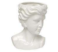 Baroni Home Vaso in Ceramica Testa di Ragazzo, Statua Mezzo Busto in Stile Classico, Portapenne, Soprammobile 20X17X26 cm