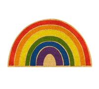 Baroni Home Zerbino Ingresso Casa in Cocco Arcobaleno Dipinto a Mano 70x40 cm, Tappetino Ingresso Facile da Pulire e Super Resistente