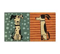 Baroni Home Zerbino Ingresso Casa in Cocco Dipinto a Mano 70x40 cm Facile da Pulire e Super Resistente, Cane 2 Sfondi