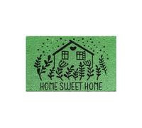 Baroni Home Zerbino Ingresso Casa in Fibra di Cocco Dipinto a Mano, Tappeto da Esterno con Fondo Antiscivolo, Zerbino Resistente e Facile da Pulire, 60x38 cm, Casa (Verde)