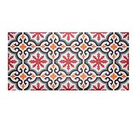 Baroni Home Tappeto Passatoia da Cucina in PVC con Fondo Antiscivolo, Tappeto Cucina Antimacchia Facile da Lavare, Tappeto Passatoia Corridoio (Rosso e Verde 120x60 cm)