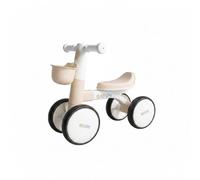 Baroni Toys Bici Senza Pedali Beige a 4 Ruote per Bambini dai 3 Anni, Primi Passi con Luci e Suoni, Cestino Portaoggetti, Balanced Bike, Ideale per Sviluppo Motorio e Coordinazione, 55x22x42cm