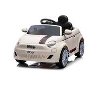 Baroni Toys FIAT 500 Baby Car Elettrica 12V con Telecomando Genitori, Luci, Suoni, Retromarcia, Cintura di Sicurezza - Auto per Bambini 1-4 Anni, Bianca