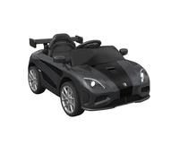 Baroni Toys Macchina Elettrica per Bambini 6V con Telecomando, Musica, Luci LED e Sedile in Ecopelle - Auto Elettrica 3-5 km/h per Bambini da 1 a 4 Anni, Stile Sportivo Nera