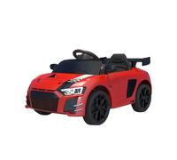Baroni Toys Macchina Elettrica per Bambini 6V con Telecomando, Musica, Luci LED e Sedile in Ecopelle - Auto Elettrica 3-5 km/h per Bambini da 1 a 4 Anni, Stile Sportivo Rossa