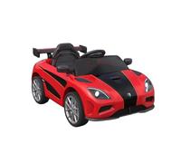 Baroni Toys Macchina Elettrica per Bambini 6V con Telecomando, Musica, Luci LED e Sedile in Ecopelle - Auto Elettrica 3-5 km/h per Bambini da 1 a 4 Anni, Stile Sportivo Rossa