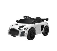 Baroni Toys Macchina Elettrica per Bambini 6V con Telecomando, Musica, Luci LED e Sedile in Ecopelle - Auto Elettrica 3-5 km/h per Bambini da 1 a Anni, Stile Sportivo Bianca