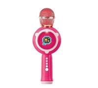Baroni Toys Microfono Bluetooth per Bambini 3+ Anni con Luci, Microfono Giocattolo Musicale con Effetti Sonori e Luminosi per Piccoli Cantanti, Microfono Rosa per Bambine, 8x8x24cm