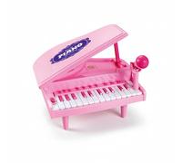 Baroni Toys Pianoforte a Coda Elettronico per Bambini 3+ Anni con Microfono - Pianola Musicale con Melodie, Luci e Suoni Educativi Pianoforte a Coda Rosa, 27,5x25x13cm