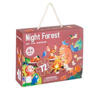 Baroni Toys Puzzle per Bambini, Gioco Educativo e Divertente in Cartone per Bambini 4+, Puzzle da 72 Pezzi, Idea Regalo, 90x60 cm, Foresta di Notte