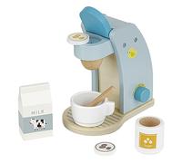 Baroni Toys Set Macchina da Caffè In Legno Montessori, Gioco per la Preparazione del Caffè, Accessori Cucina per Bambini dai 3 ai 7 Anni, 17x10x17 cm