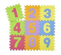 Baroni Toys Tappeto 9 Pezzi Componibile per Bambini in EVA, Tappeto Puzzle da Bambino Numeri Removibili, Tappeto Giocattolo in Schiuma ad Incastro in Materiale Sicuro e Atossico, 30x30 cm