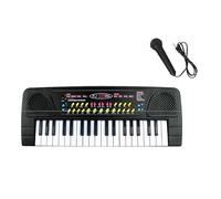 Baroni Toys Tastiera Elettronica per Bambini 3+ Anni con Microfono - Pianola Musicale con Melodie, Luci e Suoni Educativi, Tastiera Nera con 37 tasti Nera con Microfono, 42x15,5x5cm