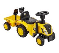 Baroni Toys Trattore Cavalcabile con Rimorchio per Bambini da 1-3 Anni con Licenza CATERPILLAR, Suoni Realistici, Fari Funzionanti e e Vano Portaoggetti, per Interno ed Esterno, 29x91x44 cm