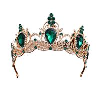Baroque Retro Crown - Elegant Hair Accessory For Bridal & Vintage Wedding Styling(Green)