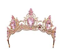 Baroque Retro Crown - Elegant Hair Accessory For Bridal & Vintage Wedding Styling(Pink)