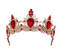 Baroque Retro Crown - Elegant Hair Accessory For Bridal & Vintage Wedding Styling(Red)