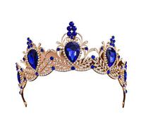 Baroque Retro Crown - Elegant Hair Accessory For Bridal & Vintage Wedding Styling(Treasure Blue)