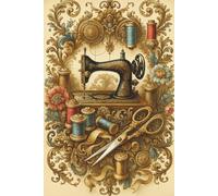 Baroque Sewing Notebook - Vintage Elegance for Stitch Lovers: A beautifully ornate notebook inspired by antique sewing machines, gilded threads, and timeless craftsmanship.