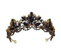 Baroque Zircon Bridal Tiara - Elegant Alloy Headband For Weddings & Events(Black)