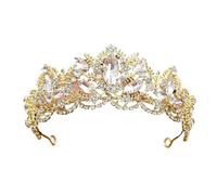 Baroque Zircon Bridal Tiara - Elegant Alloy Headband For Weddings & Events(Light gold white diamond)