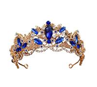 Baroque Zircon Bridal Tiara - Elegant Alloy Headband For Weddings & Events(Sapphire)